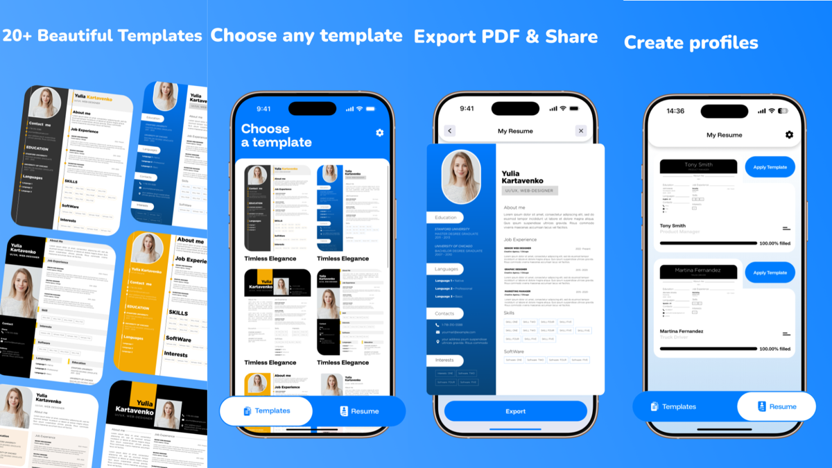 CV Builder product preview